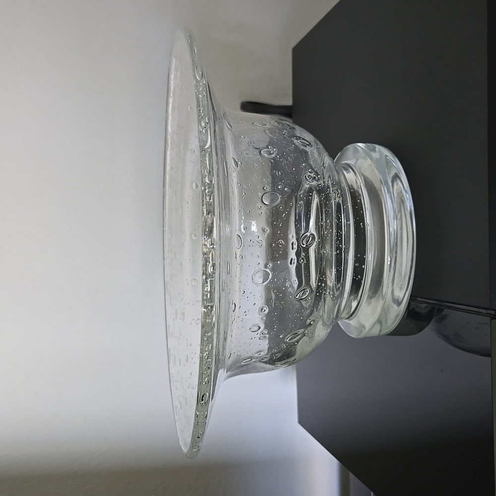 Southern Living Bella Luna captured bubble footed clear glass bowl! 8”